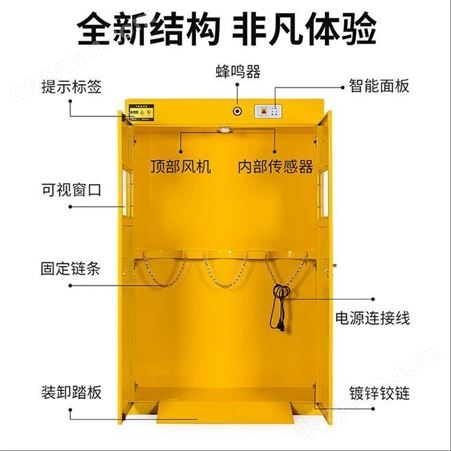 工业防爆气瓶柜氧气一氧化碳浓度探测报警有毒有害可燃气体储存柜