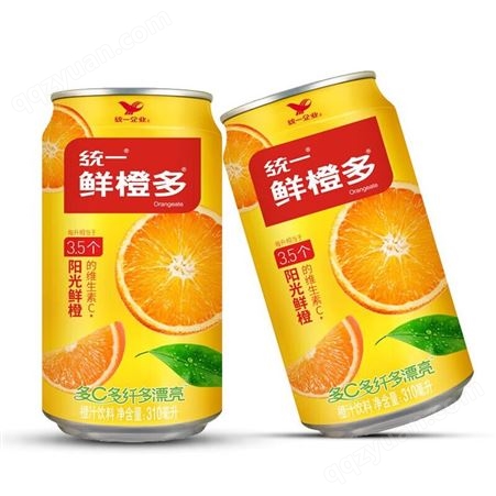 统一鲜橙多拉罐310ml 重庆企业单位福利采购